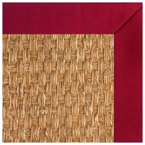  Panama Sisal Rug with Deep Red Designer Cotton Binding 