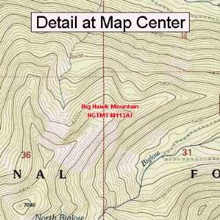 USGS Topographic Quadrangle Map   Big Hawk Mountain, Montana (Folded 