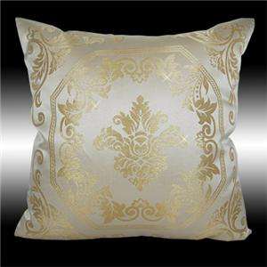 BEIGE GOLD DAMASK CUSHION COVER THROW PILLOW CASES 17  