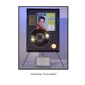  Elvis Presley 24 Kt Gold Record in The Ghetto   Sports Memorabilia 