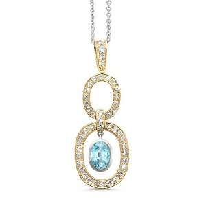   With A 1.45 ct. Genuine Blue Zircon Center Stone. CleverEve Jewelry