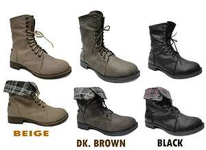 NEW WOMENS FASHION STYLISH LADIES ANKLE ARMY MILITARY COMBAT BOOTS 