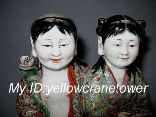 Chinese Famille Rose Porcelain Carve HeHeErxian  