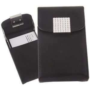  Jeweled Leather Business Card Holder Case