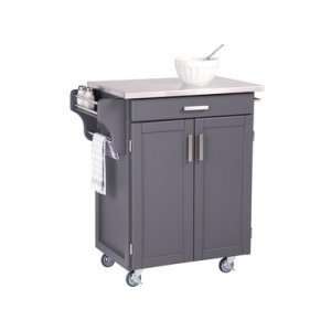  Homestyles 9001 0082 Small Gray Cart with Stainless Steel 