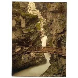  Photochrom Reprint of Zermatt, Upper Gorner Gorge, Valais 