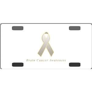 Brain Cancer Awareness Ribbon Vanity License Plate