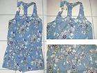 Guess by Marciano blue flowers jumpsuit overall romper short NEW 