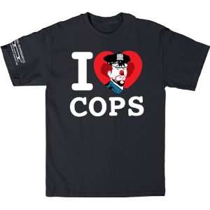  Real T Shirt I Heart Cops [X Large] Charcoal Heather 