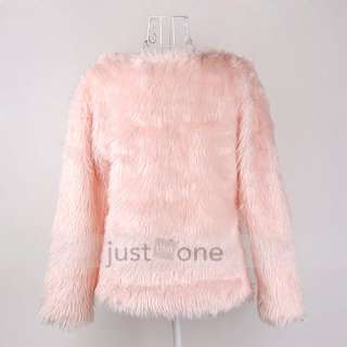Sweet Chic Women Ladies Fur Imitation Fluffy Warm Winter Coat Jacket 