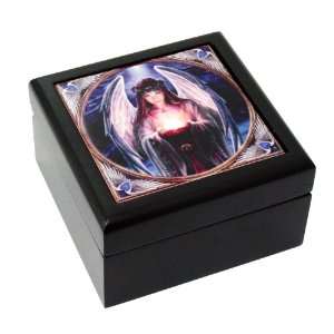 Tile gift box yule light fairy angel, jewlery box 