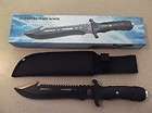   COMBAT DEFENCE BOWIE SURVIVAL KNIFE 12 W/ BLACK BLADE AND SHEATH