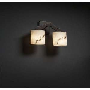  Two Light Wall Vanity Oval Shades Bronze