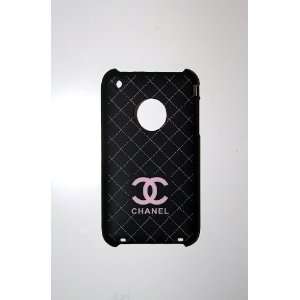  iPhone 3g 3gs Hardshell Case Cover Black with Pink Print 
