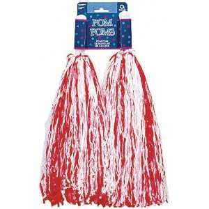  Lets Party By amscan Plastic Pom Poms   White & Red 