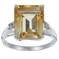 Viducci 10k White Gold Citrine and 1/10ct TDW Diamond Ring (G H, I1 I2 