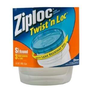 Ziploc Twist n Loc Containers Small, 2 Cups, 3 Count (Pack of 6 