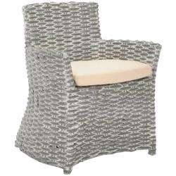St Thomas Indoor Wicker Washed out Grey Arm Chair  