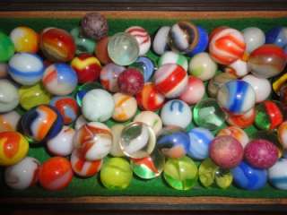 80 BEAUTIFUL OLD, MARBLES WITH MASON CO. BOX SG 433  