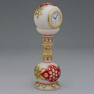    Ethnic Gift Hand Painted Marble Table Clock