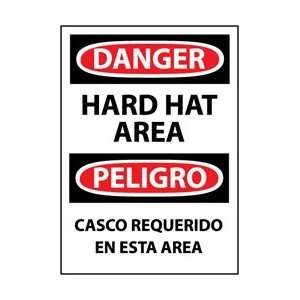 ESD651AB   Danger, Hard Hat Area, Graphic, Bilingual, 14 X 10, .040 