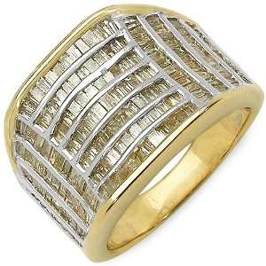 1.67 Carat 14K Gold Plated Genuine Diamond Accents 