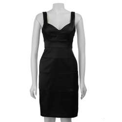 London Times Womens Black Sleeveless Sheath Dress  