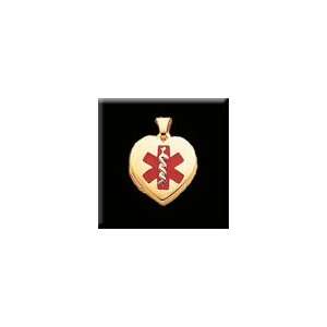   Medical ID Locket with Red Caduceus Medical Symbol *On Sale Health
