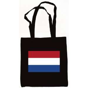 Netherlands Flag Canvas Tote Bag Black