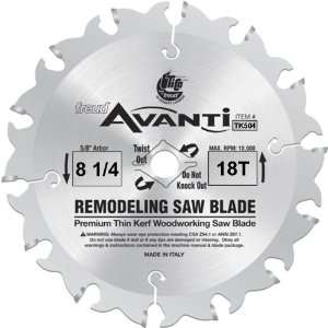   Inch 18 Tooth FTG Thin Kerf Remodeling Saw Blade with 5/8 Inch Arbor