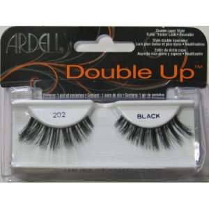  Ardell Double Up #202 False Eyelashes, Black (Pack of 4 