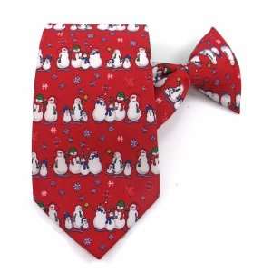  Boys Red Snowman Family Clip on Christmas Ties