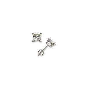 ZALES Princess Cut Colorless Diamond Solitaire Stud Earrings in 18K 
