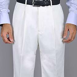 Giorgio Fiorelli Mens White Single Pleat Pants  