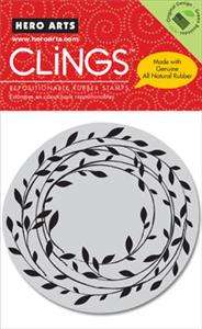 Hero Arts Clings   Wreath of Leaves Christmas Cling Stamp CG215  