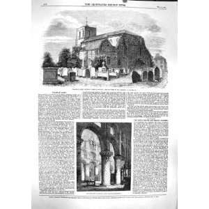  1860 WALTHAM ABBEY CHURCH EXTERIOR ARCHITECTURE