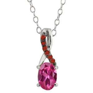  0.54 Ct Oval Pink Tourmaline and Cognac Red Diamond 