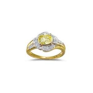  0.16 Cts Diamond & 0.91 Cts Yellow Sapphire Ring in 18K 