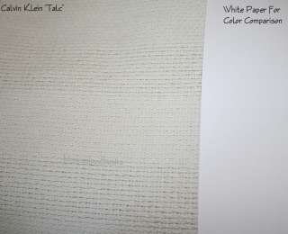 Calvin Klein Petals Stripeweave QUEEN Blanket Talc Ivory Off White 