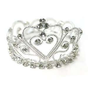  Mini Heart Swirly Design Crystal Crown 