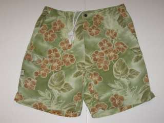 Mens Tommy Bahama Swim Trunks Shorts Green Floral  