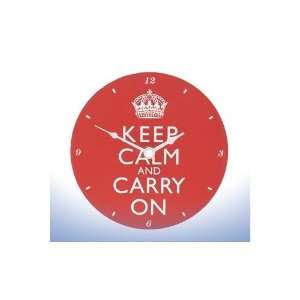  Keep Calm And Carry On Red Wall Clock [Kitchen & Home 