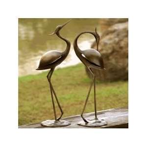  Garden Heron Pair Sculptures