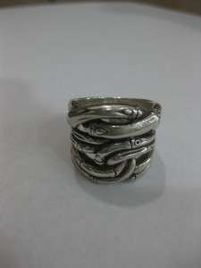 authentic JOHN HARDY WIDE STERLING SILVER BAMBOO CROSSOVER RING  