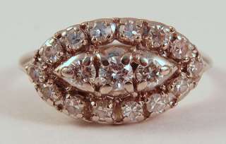 Antique Art Deco 14k White Gold Diamond Wedding Band Ring SPECTACULAR 