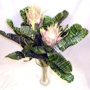  2 Bromeliad Bush Silk Flowers 33