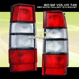 85 92 VOLVO 740 745 760 940 960 RED/CLEAR TAIL LIGHTS  