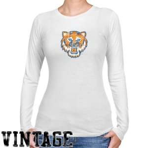 Sam Houston State Bearkats Ladies White Distressed Logo Vintage Long 