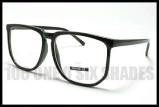 Retro NERD Geek Eyeglass Frame Oversized Squared Glasses TORTOISE 