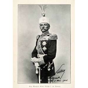  1907 Halftone Print Montenegro Portrait Mustache King 